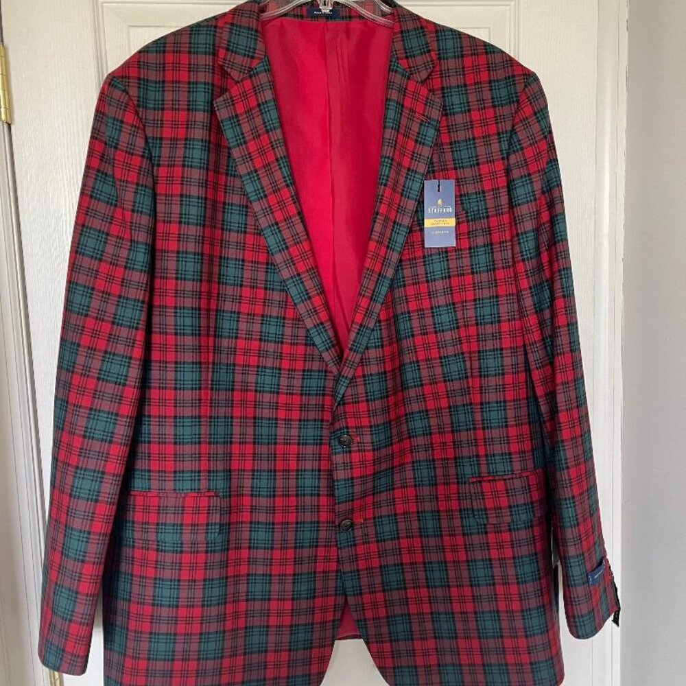 Stafford Red and Green MEN's Sport Coat